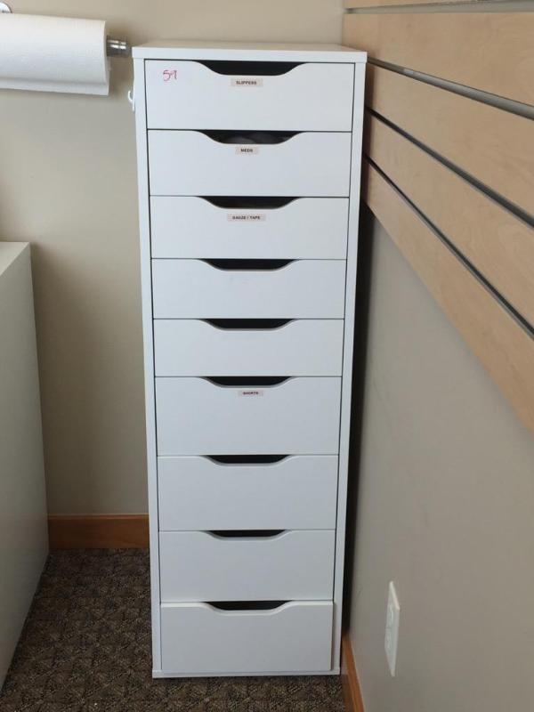lot 59 image: 9 drawer IKEA cabinet 14x19x46...