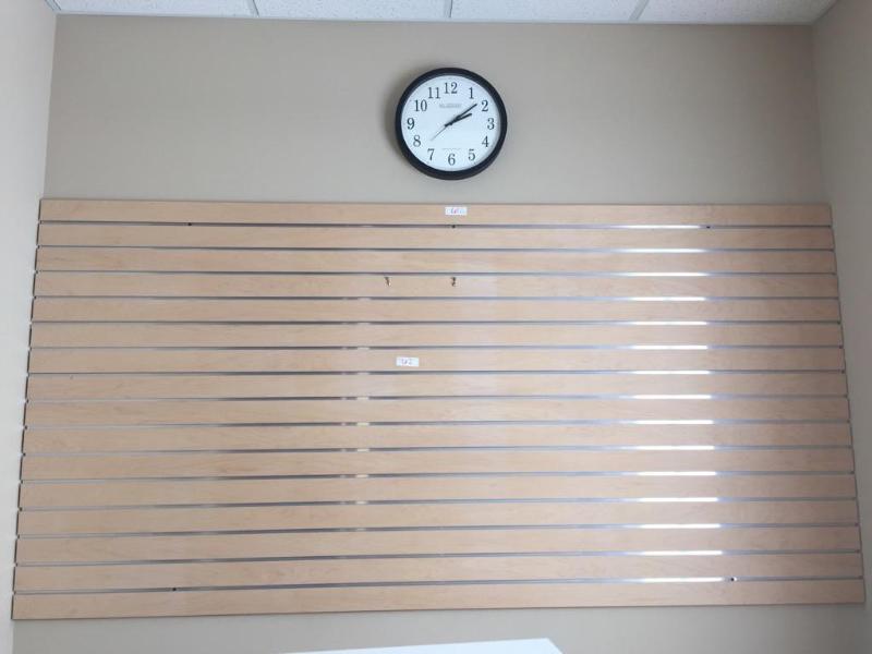 lot 62 image: Wooden wall display 48x96...
