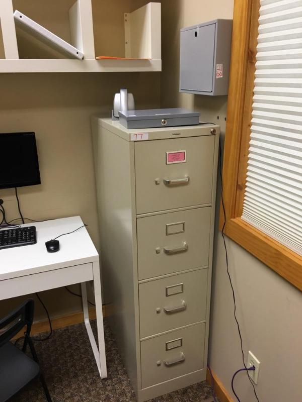 lot 77 image: Metal filing cabinet 15&quotx26.5&quotx52&q...