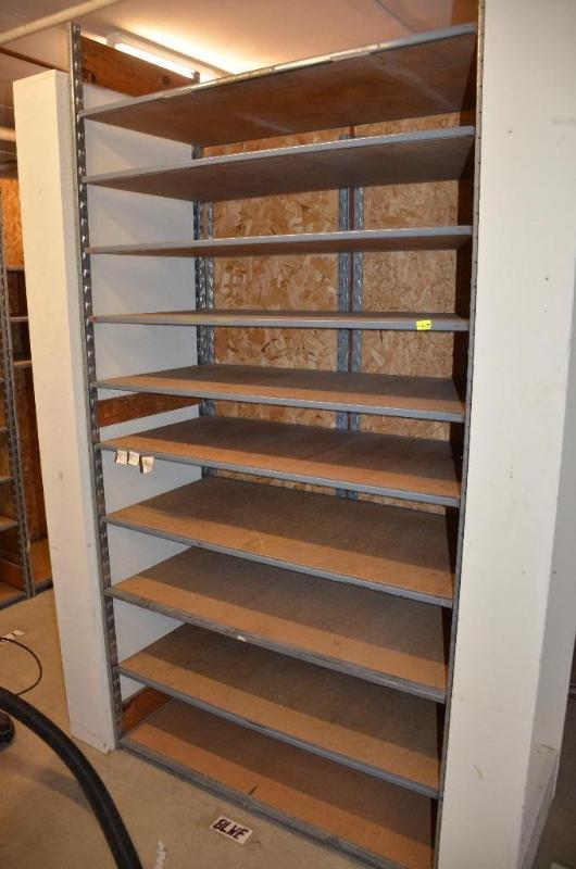 lot 125 image: Metal adjustable shelves 48x24x96" locat...