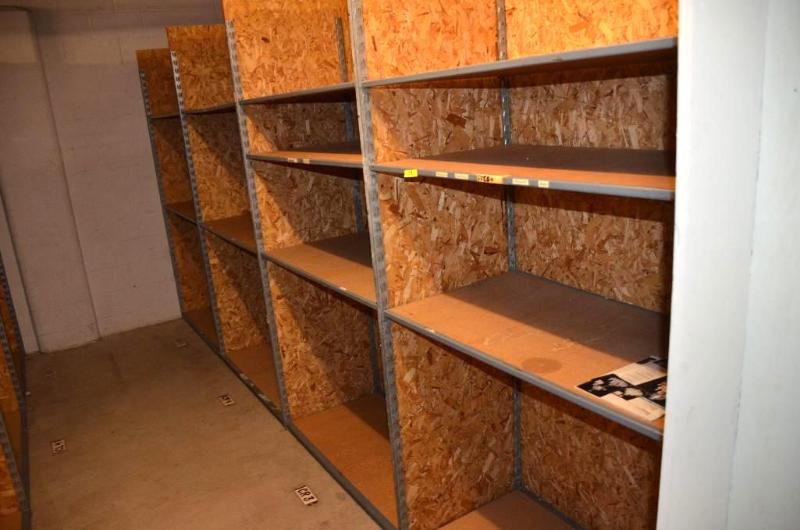 lot 128 image: Double sided adjustable shelving 16 feet long...