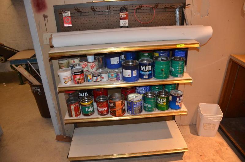 lot 141 image: Metal adjustable commercial shelving 48x18x60...