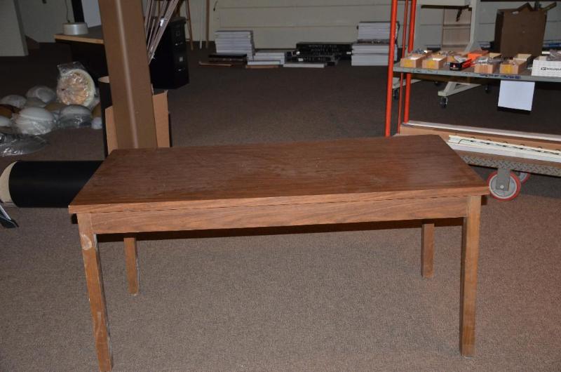 lot 151 image: Wood table with drawer 30x 60" long...