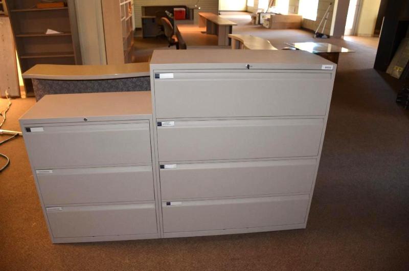 lot 18 image: Metal filing cabinets 42x18x28 & 30x18x37...