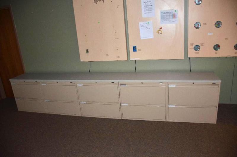 lot 22 image: 3 sets of Global filing cabinets 18x29x60 3...