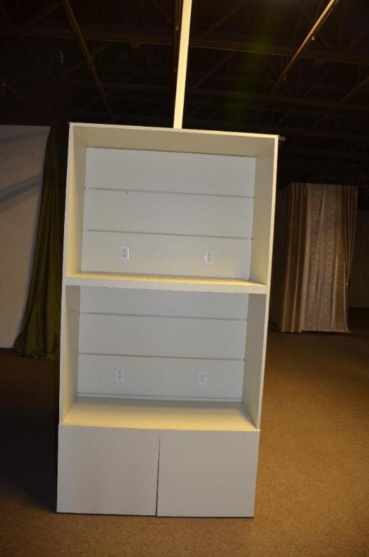 lot 34 image: Double sided Display cabinet 48x51&quotx98&q...
