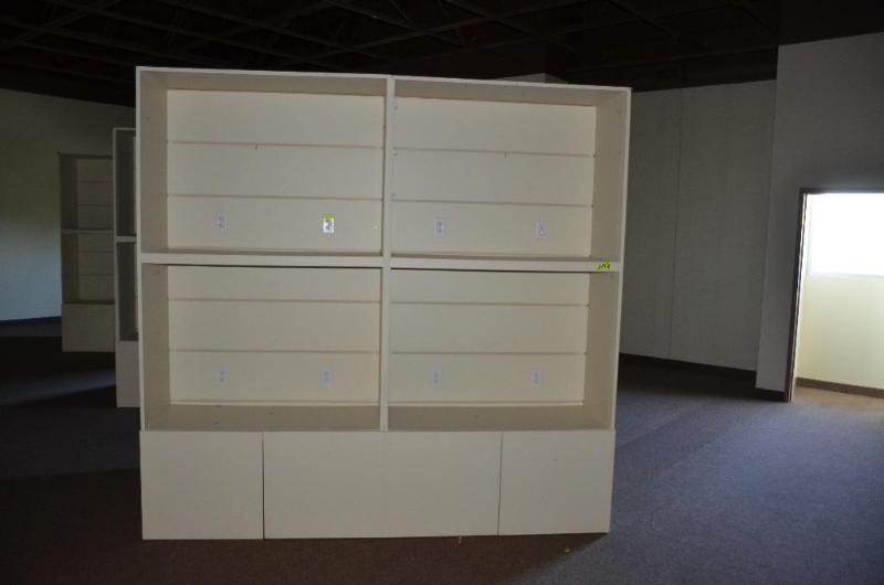 lot 37 image: Double sided  display cabinets 101"...