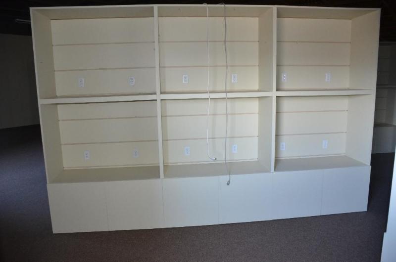 lot 39 image: 3 double sided  display cabinets connect...