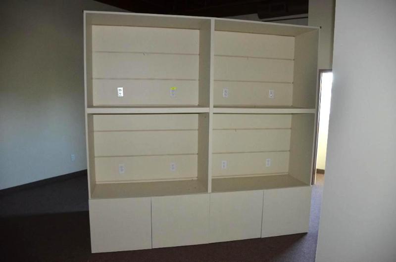 lot 40 image: Double sided  display cabinets 101"...