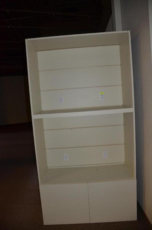 lot 41 image: Double sided display cabinet 48x51&quotx98&q...
