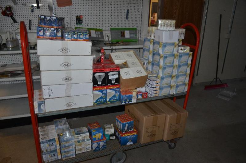 lot 58 image: Light bulbs - contents of cart as pictured. B...