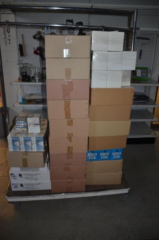 lot 60 image: Light bulbs - contents of cart as pictured. B...