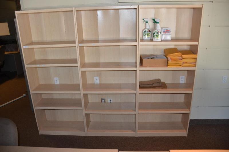 lot 7 image: 3 wood shelves 71&quotx29&quotx12". Br...