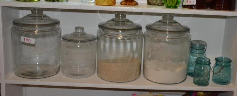 Glass Cannister set (the tallest is 17&quot)...