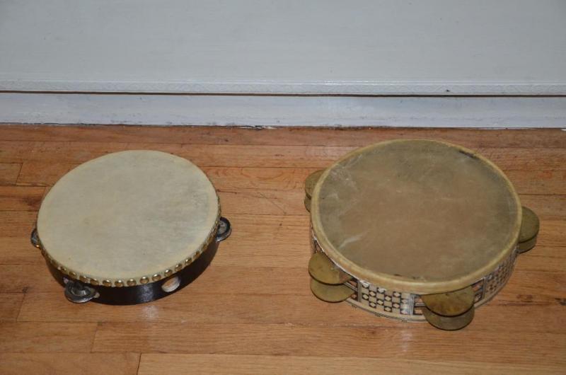 Two tambourines 8&quot diameter. Musical ins...