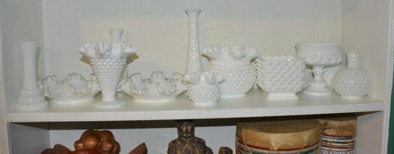 Sets of milk glass , the tallest is 9&quot....