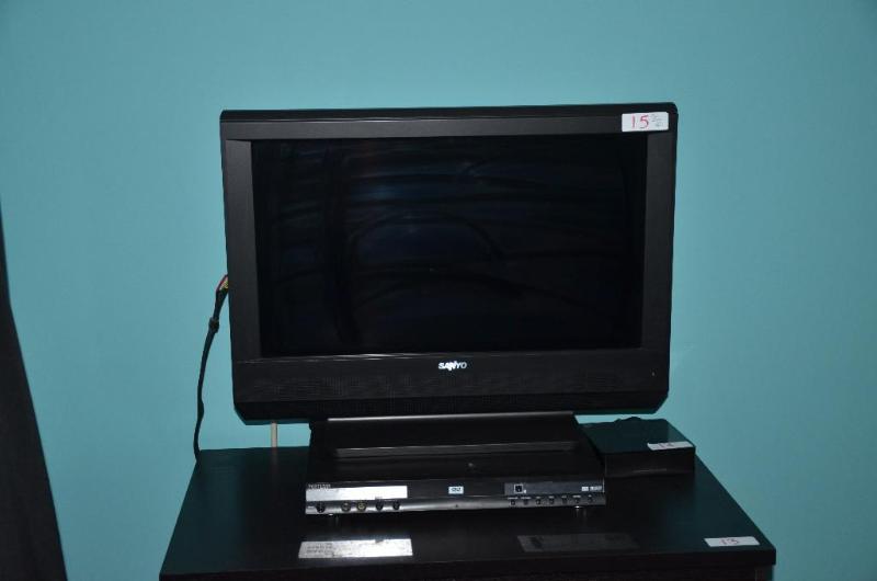 TV Sanyo DP26648-02 and DVD player PVP-1000. ...
