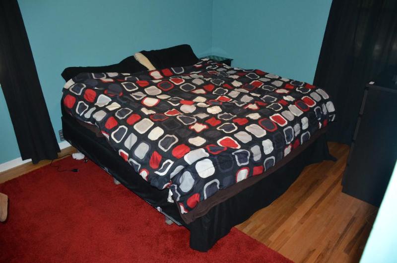King size bed and mattress. Bedding not inclu...