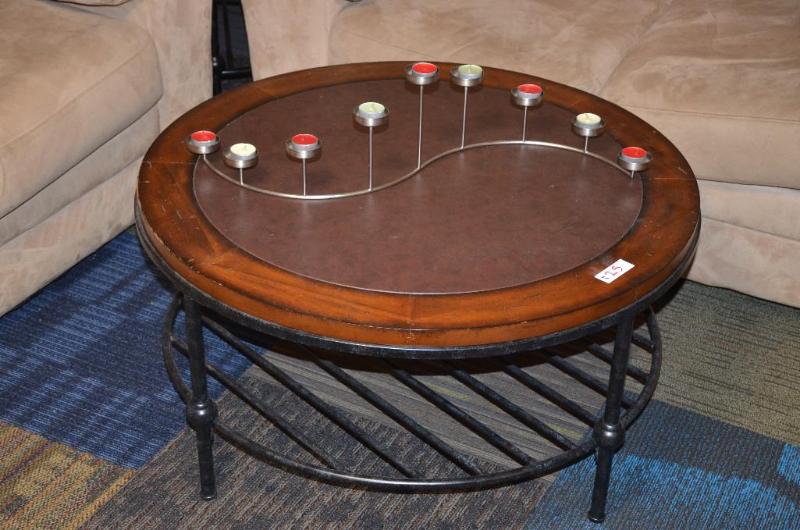 Coffee table with leather insert 36x18x14&quo...