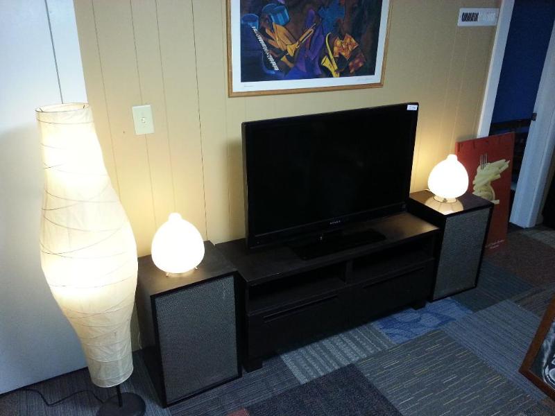 3 matching lamps, 12&quot tall (2) and 54&qu...