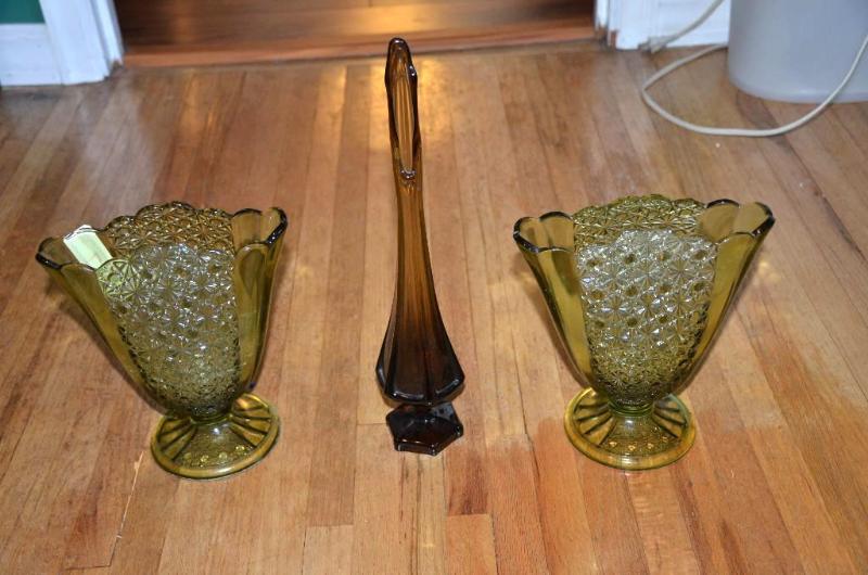 Vintage Green glass. The tallest is 9&quot t...