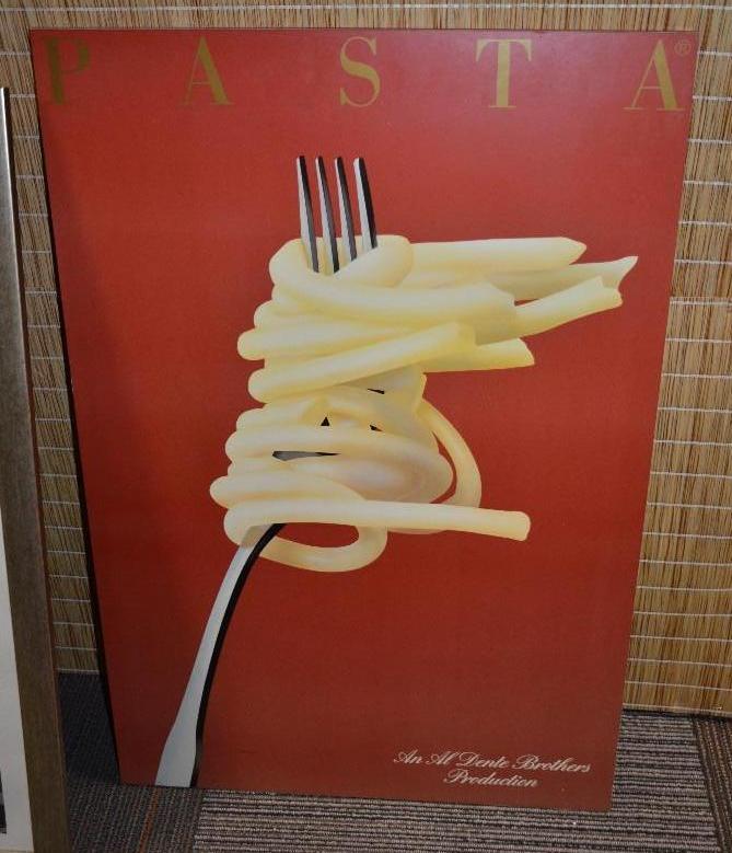 Pasta print on wood 24x36&quot...