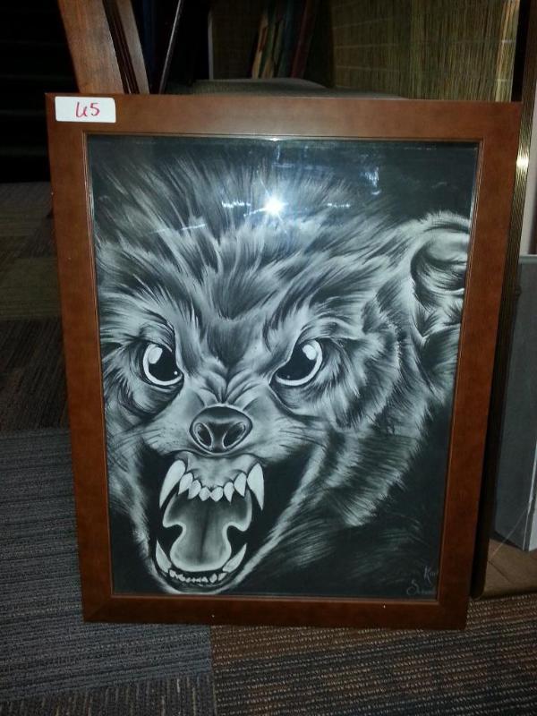 Framed original Charcoal by Kari Schnenke 21x...