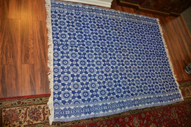 Antique wool coverlet, 1800s, handmade from ...