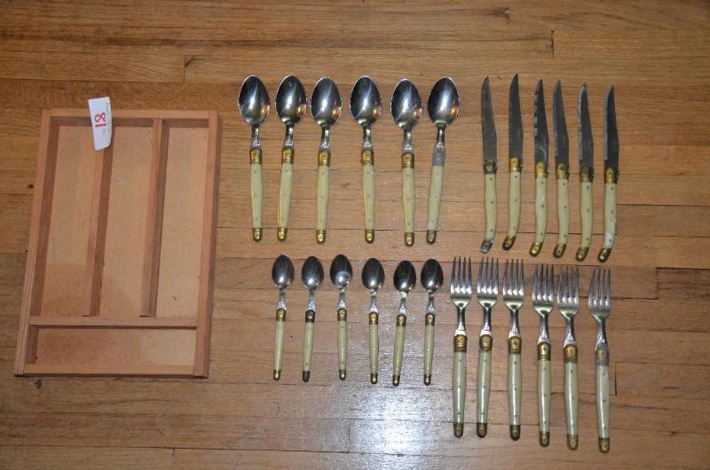 Laquiole flateware Pearlized ivory set...