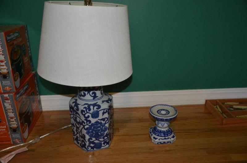 Matching ceramic lamp 24&quot tall and candl...