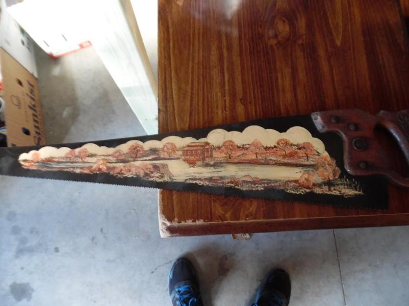 Painted hand saw