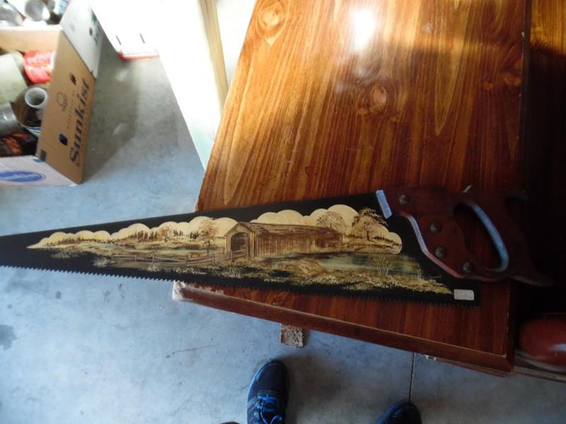 Painted hand saw