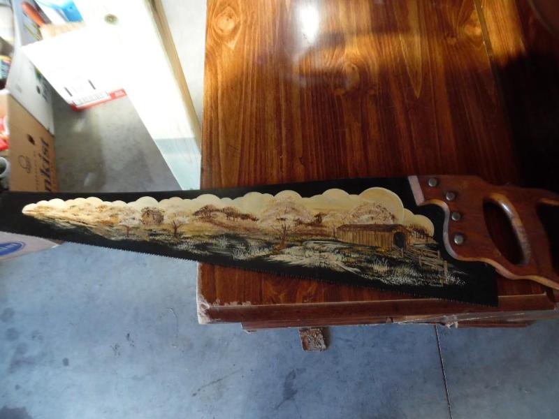 Painted hand saw