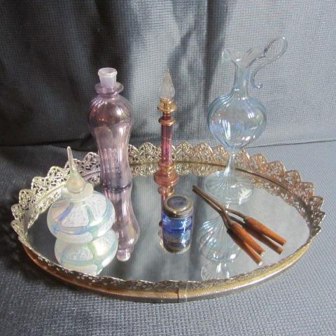 Mirror Tray, Perfumes, Curling Iron