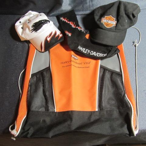Harley Davidson Hats, Socks, Cinch Bag