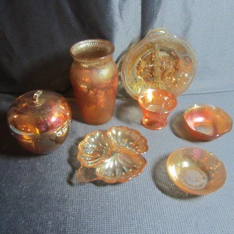 Carnival Glass, Apple & Relishes