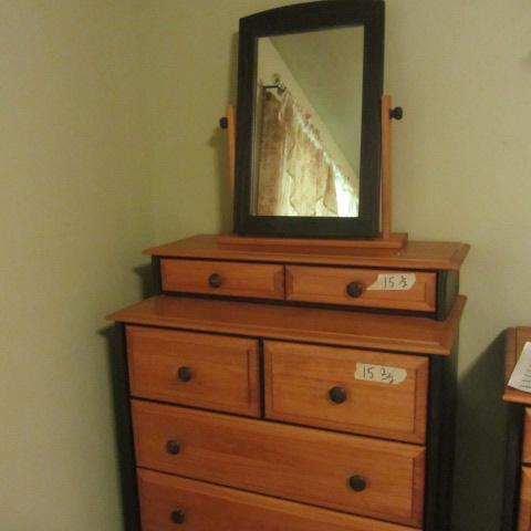 Highboy Dresser, Hankie & Mirror
