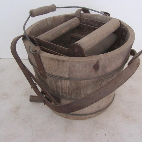 Vintage Wooden Mop Bucket