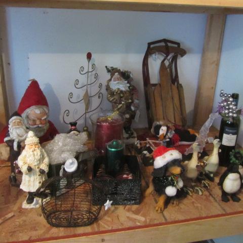 Mini Sled, Antique Santa