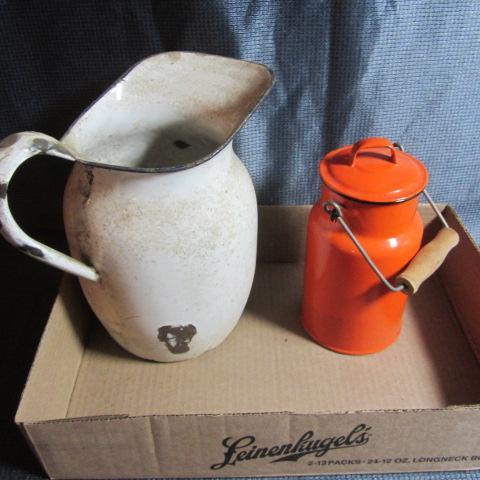 Enamel Bail Can, Pitcher