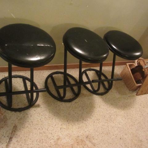 Black Stools with Foot Rests