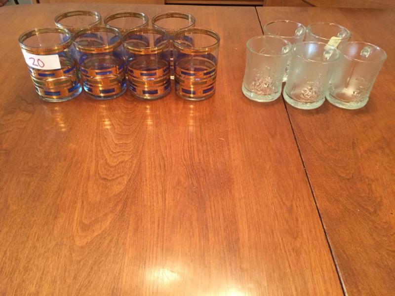 lot 20 image: 7 ornate glasses and 5 glasses by PJ made in ...