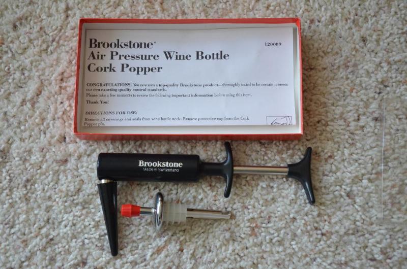 Brookstone Air pressure wine bottle cork popp Whiteford Mid