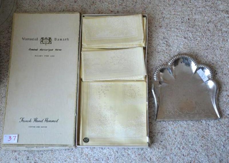 lot 37 image: Antique crumb catcher 9&quotx9&quotImporte...