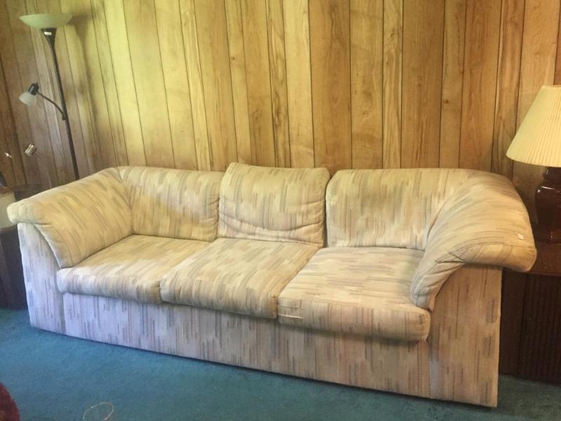 lot 65 image: Couch 36x101x31". In walkout basement, b...