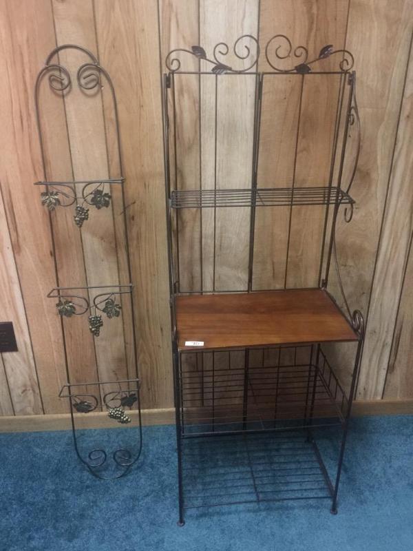 lot 70 image: Wire shelf 18x11x50". and smaller wire w...