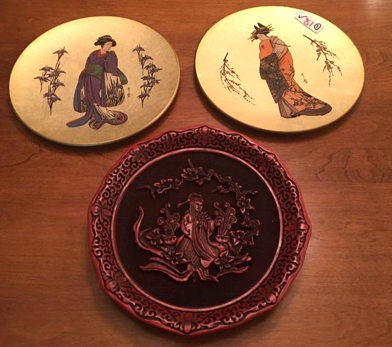 lot 81 image: 3 plates. Plum Blossom Maiden" plate by ...