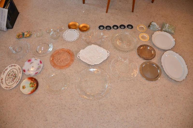 lot 97 image: 2 Mikasa China plates silver rimmed , Myott S...