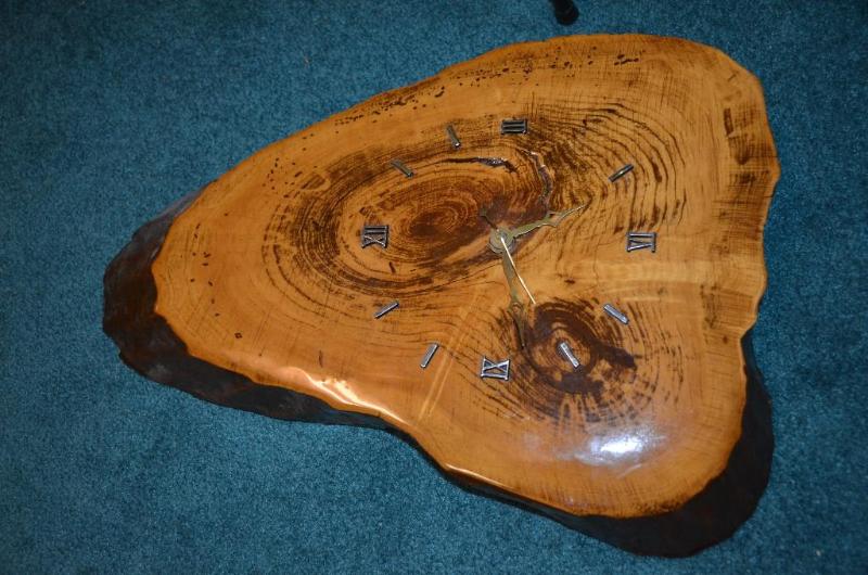 lot 99 image: Collectable wood clock 13" tall....