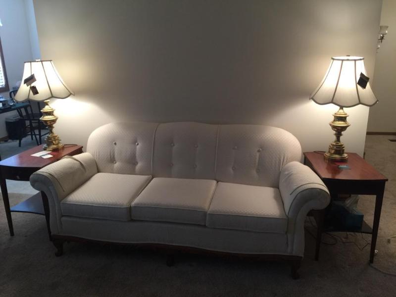 lot 11 image: 2 Brass Stiffel table lamps. One floor lamp l...